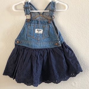 Oshkosh Denim Overall Dress Eyelet Skirt